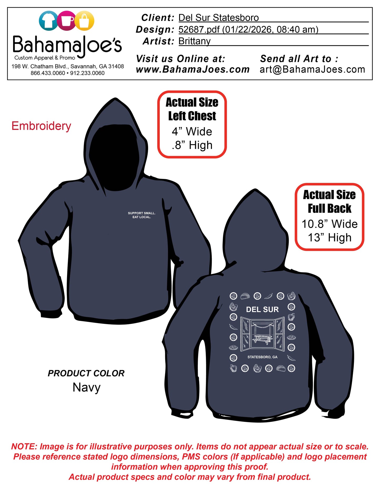 Hoodie-Del Sur Eat Local