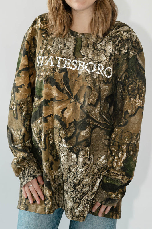 Blue Mile Wine & Spirits Camo Long Sleeve Apx Shirt