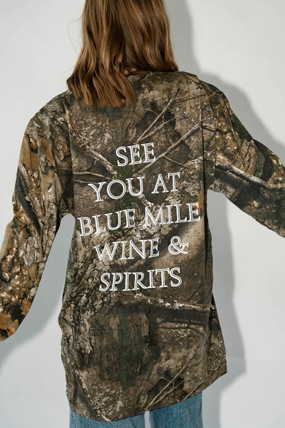Blue Mile Wine & Spirits Camo Long Sleeve Apx Shirt
